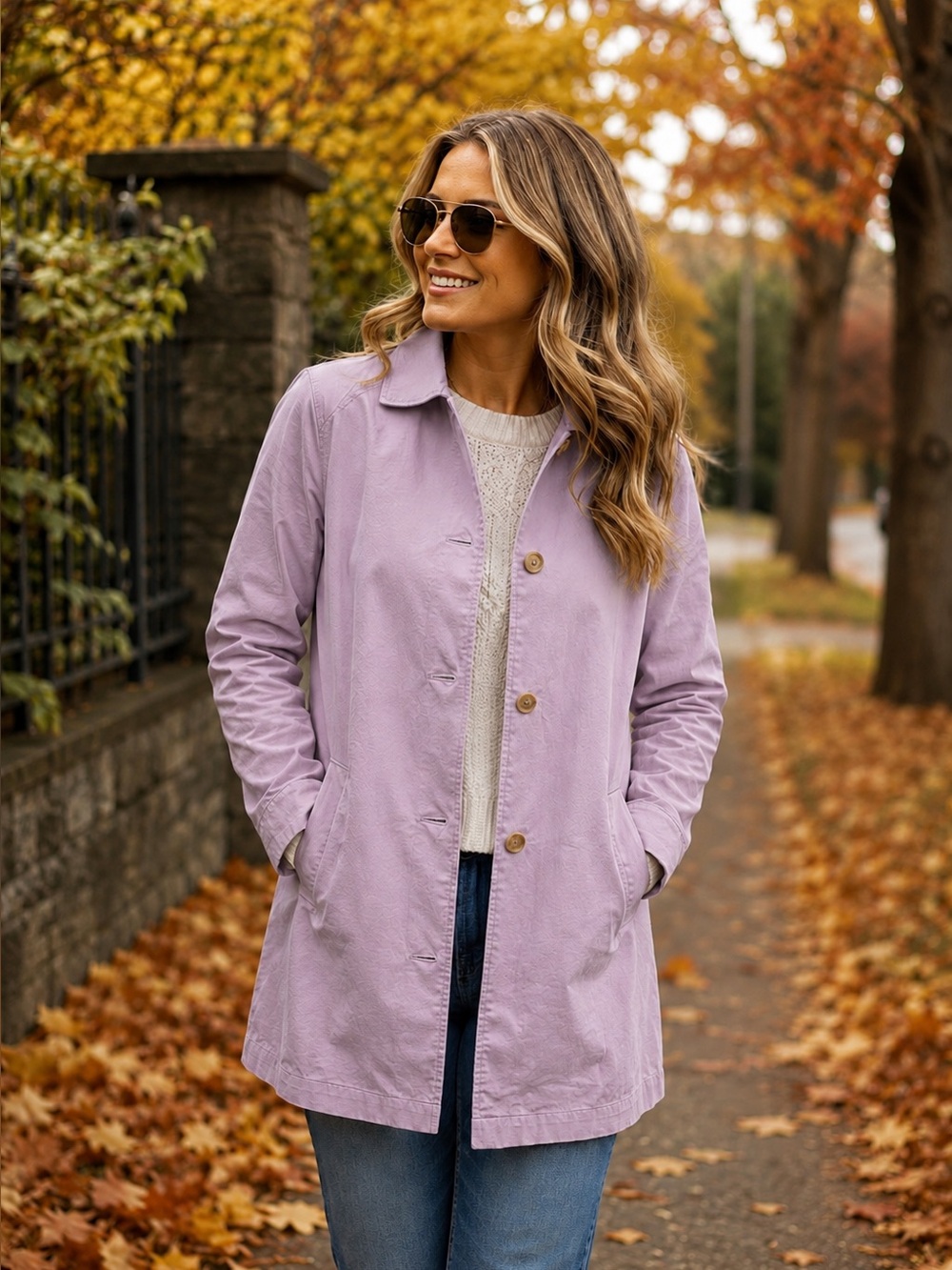 Joe Fresh 100% Cotton Light Mauve Coat Jacket XS